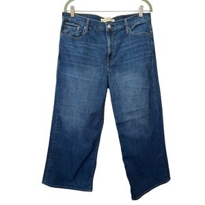 Gap 1969 Women Blue Wide Leg High Rise Jeans 32R 14 S/528122-00 Medium Wash